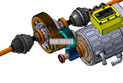 新能源汽车电机驱动系统设计三维CATIA模型图纸缩略图